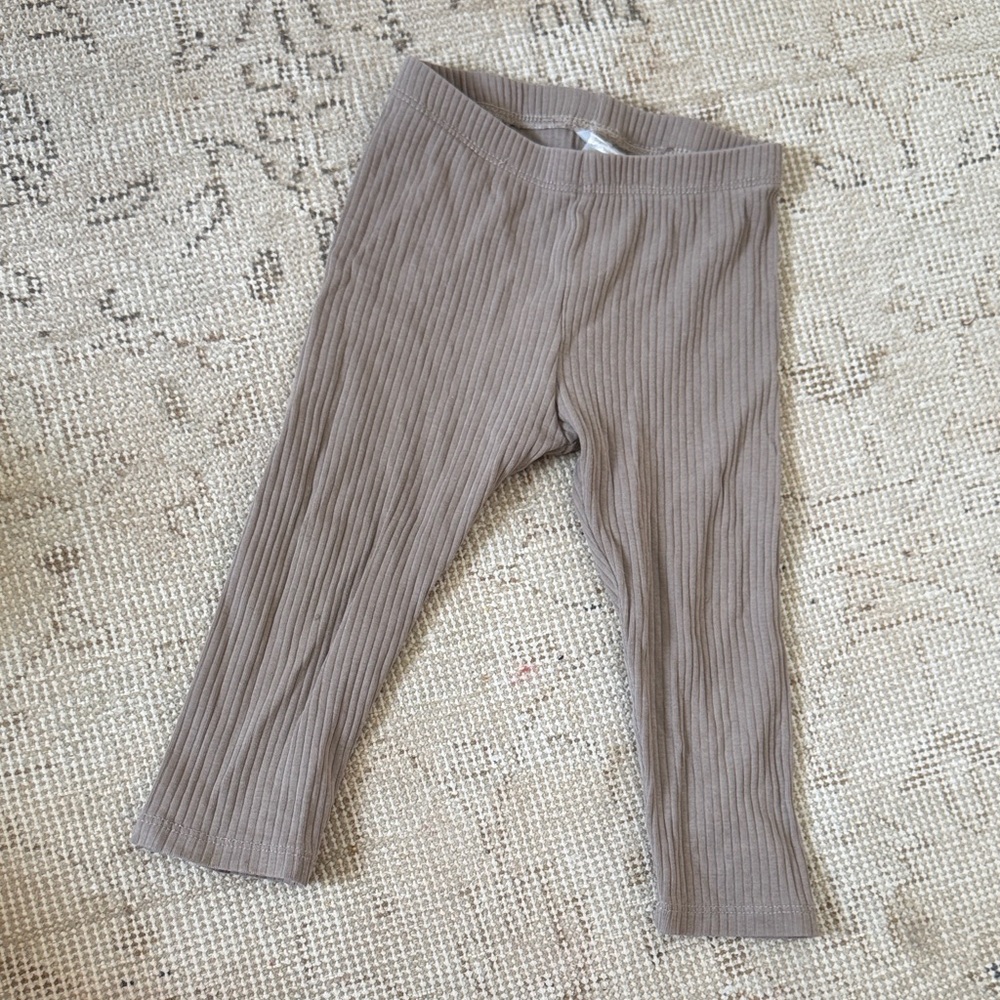 H&M Baby Ribbed Leggings in Brown